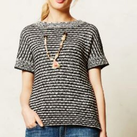 Field & Flower | Anthropologie Greta Striped Pullover Sweater Top Chunky Knit XS - Picture 2 of 11